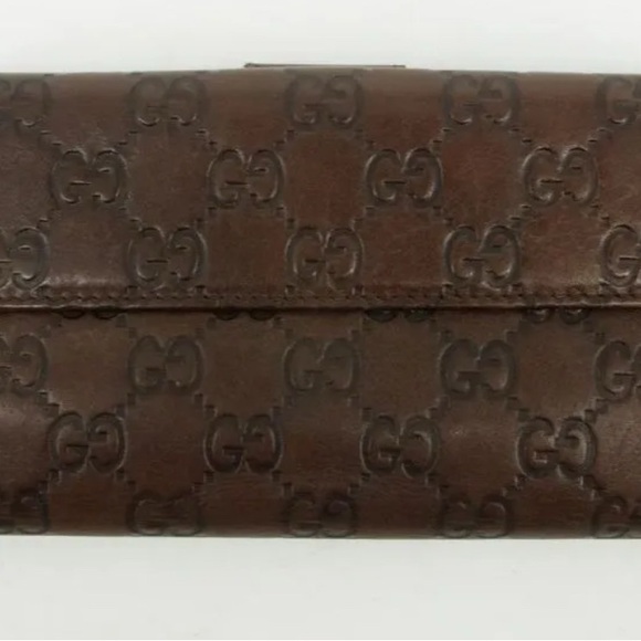 Gucci Dark Brown GG Guccisima Leather Wallet - Picture 1 of 7